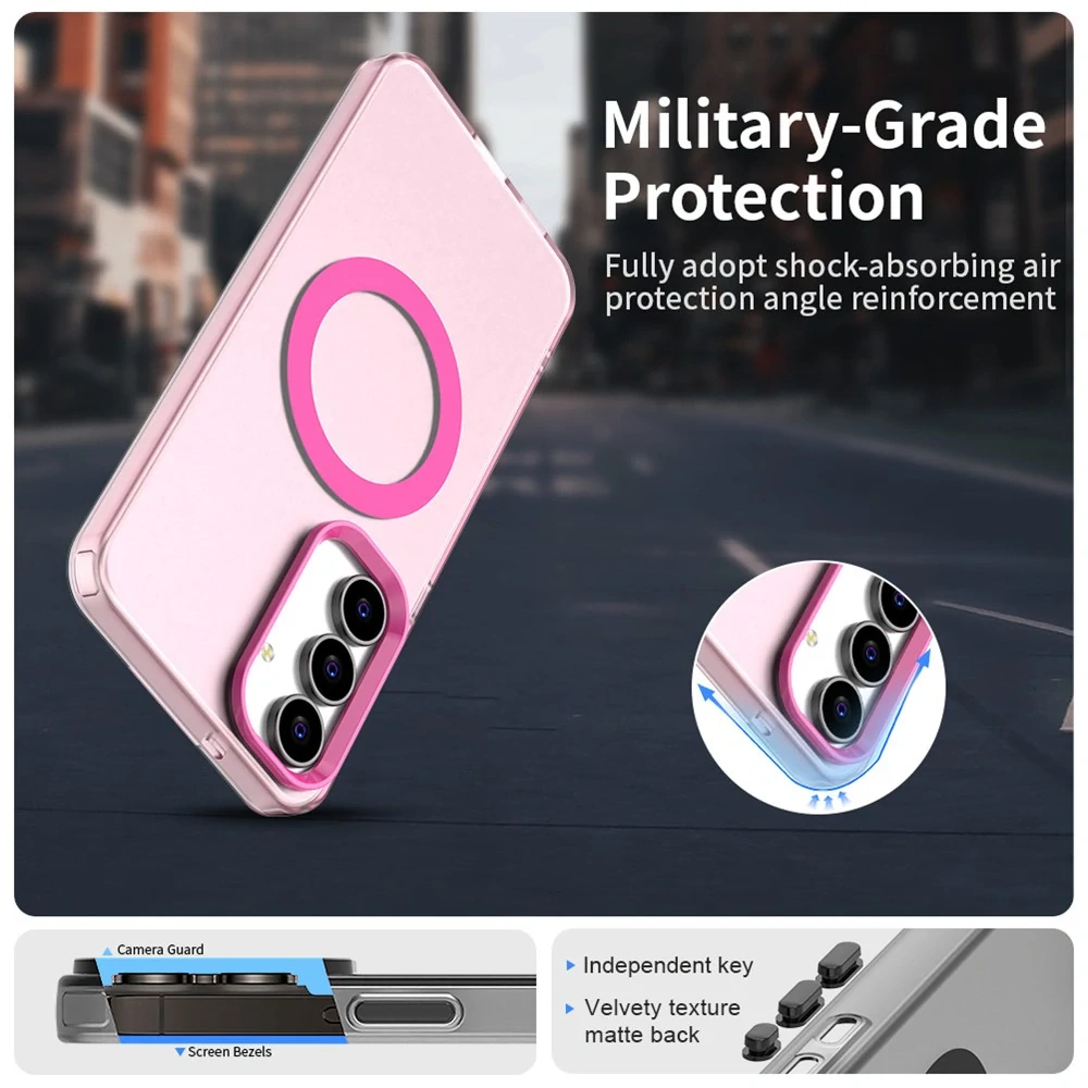Kryt na Samsung Galaxy S25 FE gumový Magnetic (podpora MagSafe) růžový