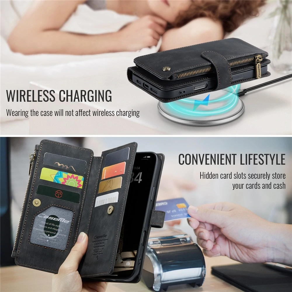 Pouzdro pro iPhone 16 Pro Max CASEME Luxury Double Layer černé
