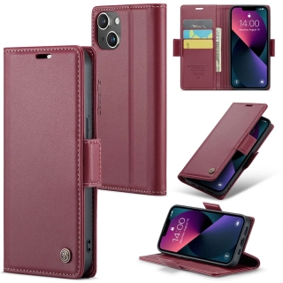 Pouzdro na iPhone 15 Plus CASEME smooth červené