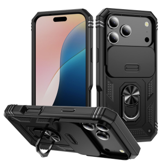 Kryt na iPhone 17 Pro Max odolný s krytkou na fotoaparát černý