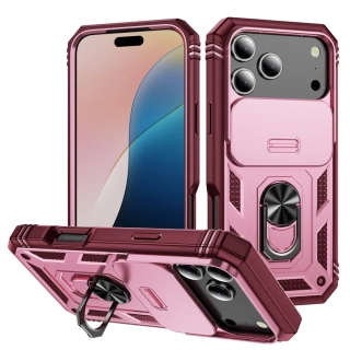 Kryt na iPhone 17 Pro Max odolný s krytkou na fotoaparát vínový