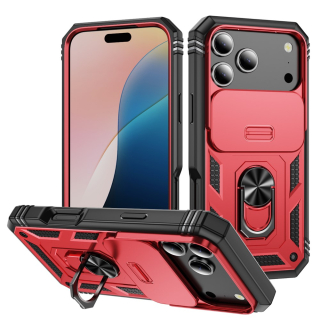 Kryt na iPhone 17 Pro Max odolný s krytkou na fotoaparát červený