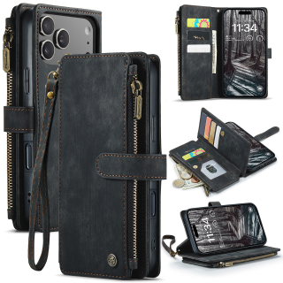 Pouzdro pro iPhone 17 Pro Max CASEME Luxury Double Layer černé