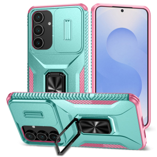 Kryt na Samsung Galaxy S25 FE odolný s krytkou na fotoaparát světle modrý