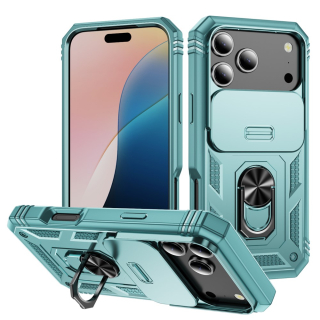 Kryt na iPhone 17 Pro odolný s krytkou na fotoaparát světle modrý