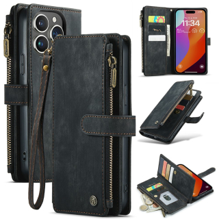 Pouzdro pro iPhone 16 Pro Max CASEME Luxury Double Layer černé